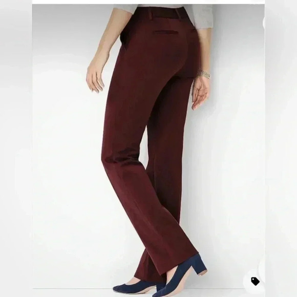 Talbots Brushed Stretch Flannel Trousers Pants Burgundy VTG Sz. 4 NWT - Picture 1 of 10